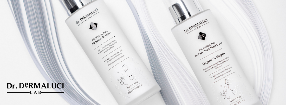 Dr. Dermaluci Lab organic skincare products — AIAB-certified, made in Italy, free from parabens and synthetic fragrances