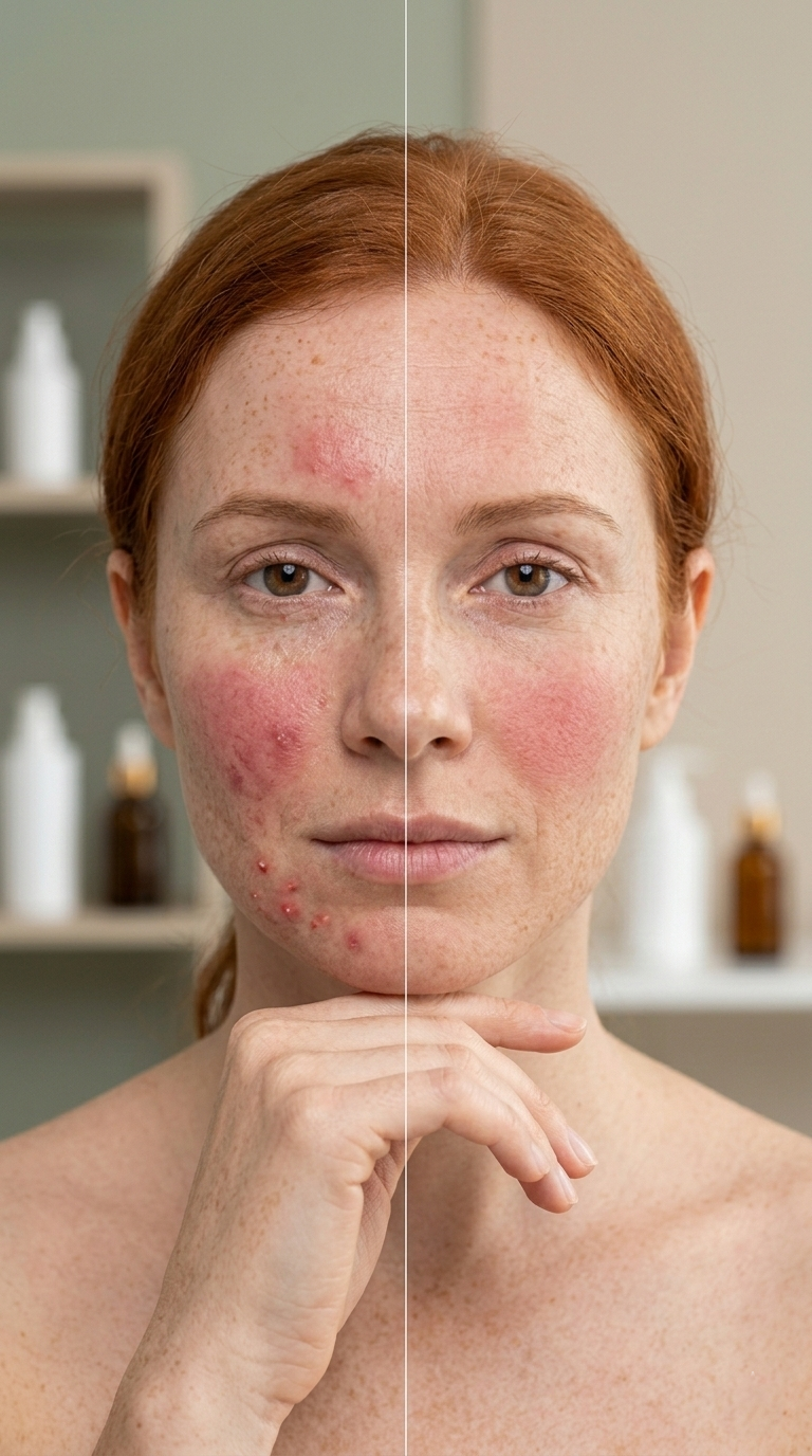 Infographic comparing inflammation and skin sensitivity, with common signs, causes and how to identify them on the skin.
