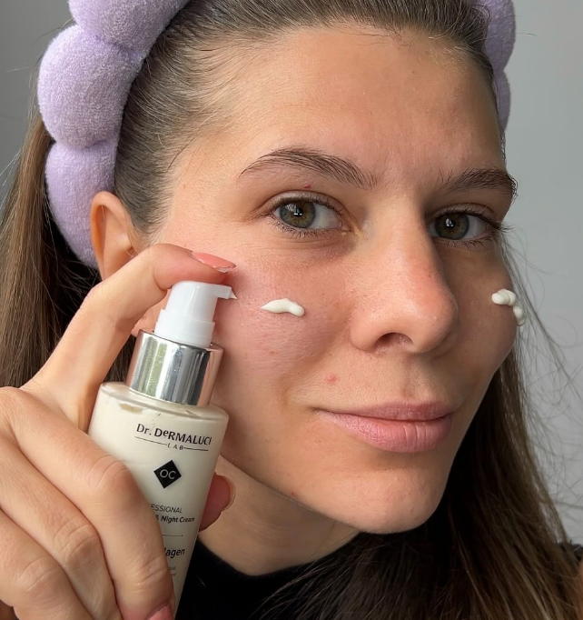 woman applying face cream for skin barrier hydration and repair