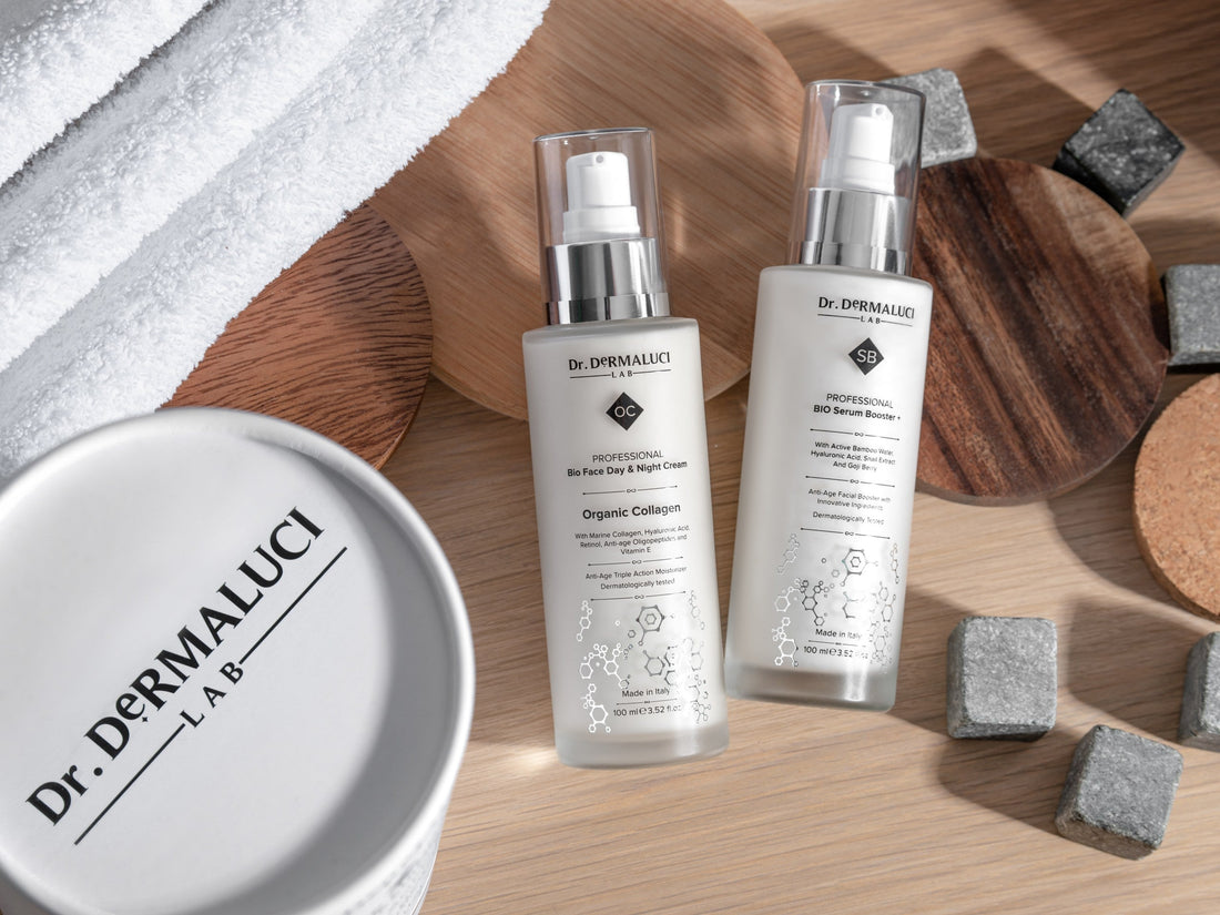 anti aging collagen cream and serum with peptides and hyaluronic acid for wrinkle reduction