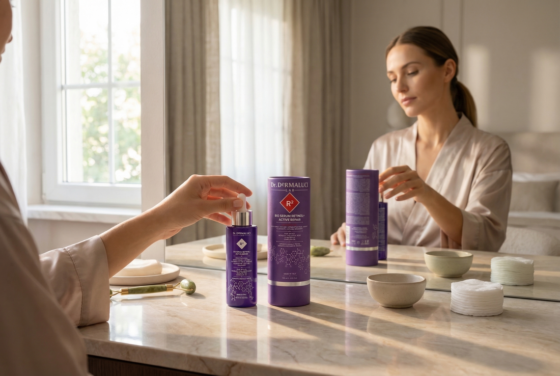 pure retinol serum for a women for the morning routine 