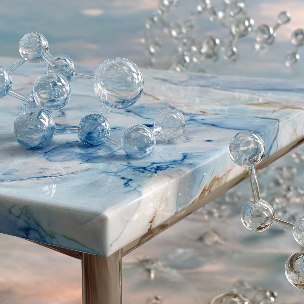 Water molecules penetrating skin layers illustrating hydration and moisture retention in dehydrated skin