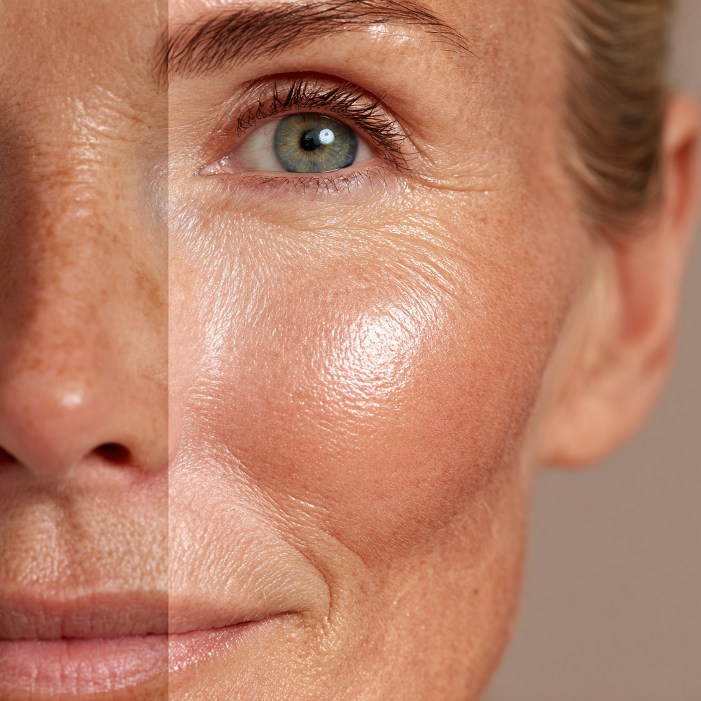 healthy glowing skin showing benefits of vitamin c and collagen support