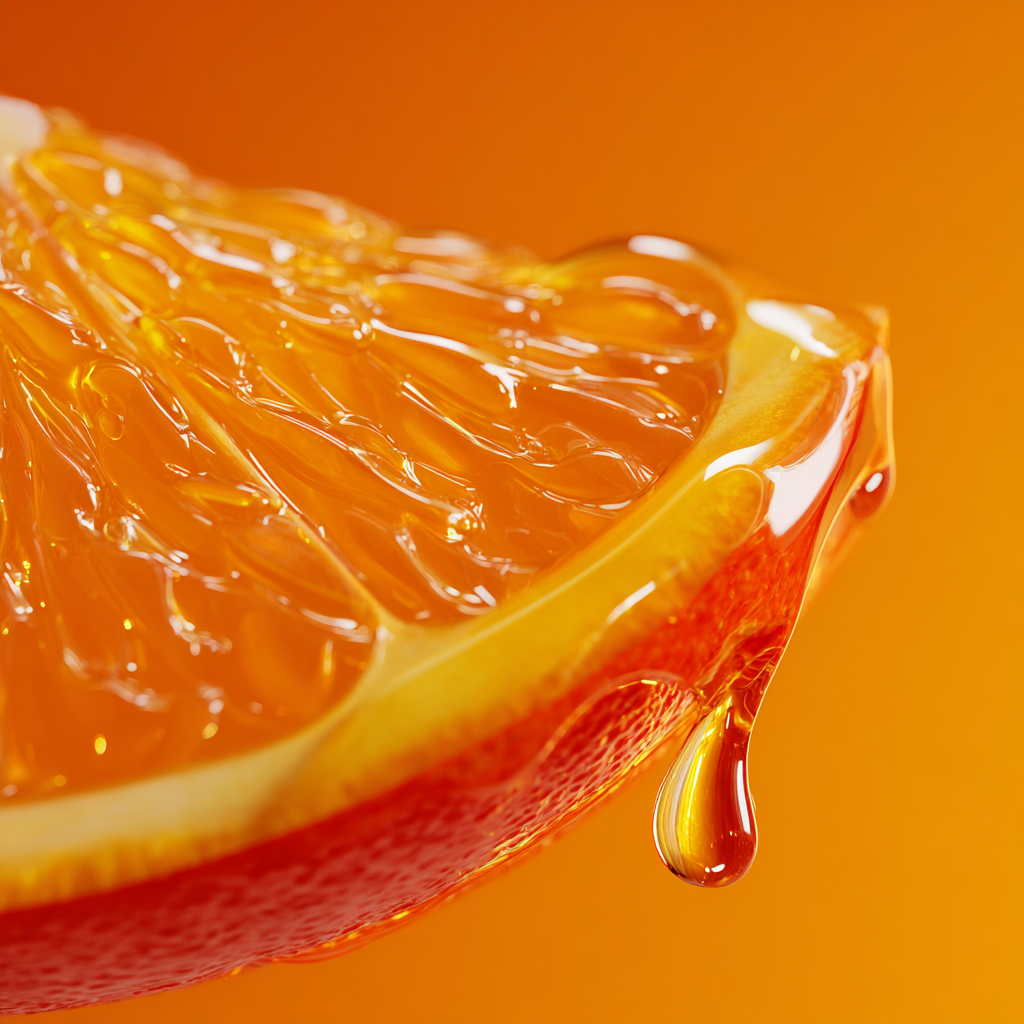 close-up orange slice representing natural vitamin c antioxidant for skincare