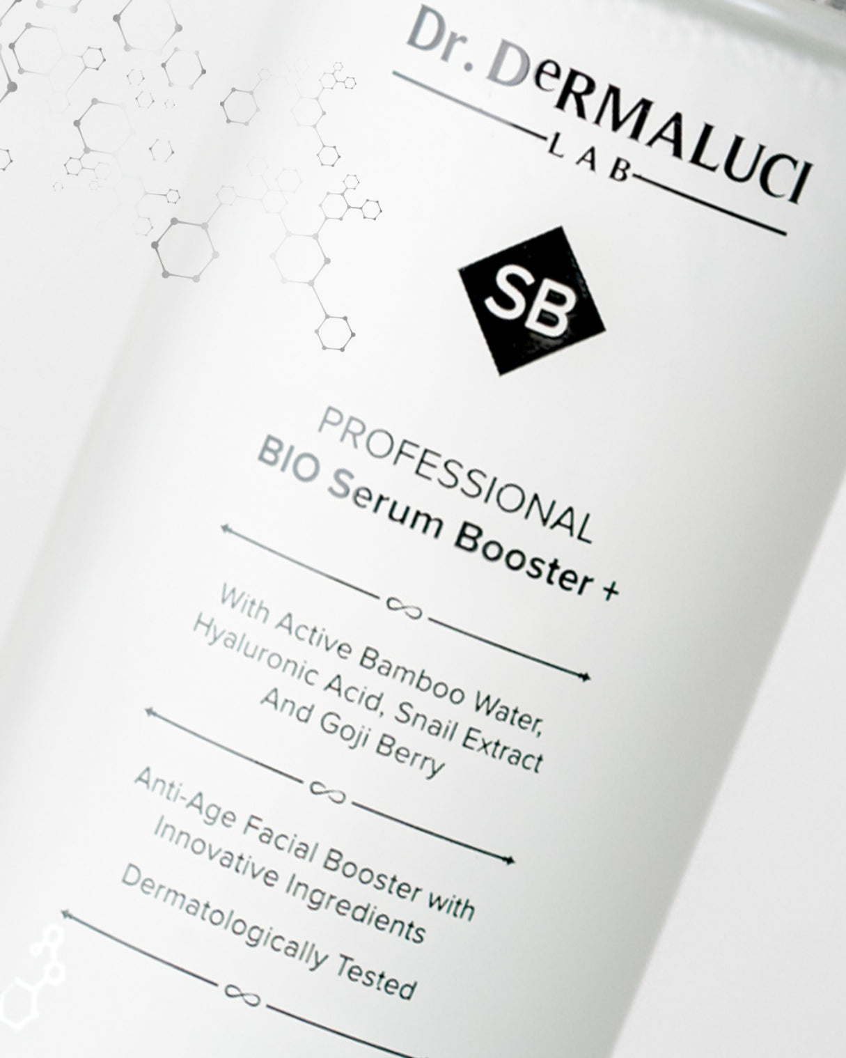 Amplificatore di trattamenti, Dr. Dermaluci Lab's Bio Serum Booster, un prodotto cosmetico organico certificato AIAB e Made in Italy.