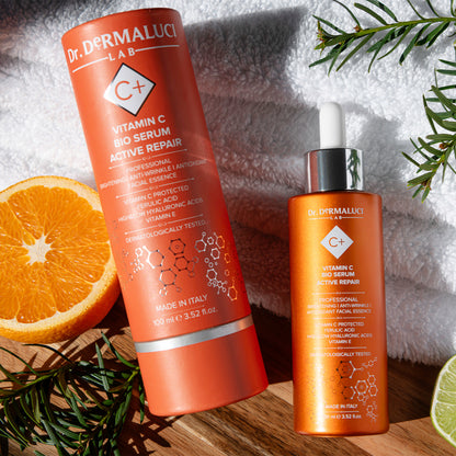 Sérum Facial con Vitamina C Protegida, Ácido Ferúlico y Ácido Hialurónico de Alto y Bajo Peso Molecular
