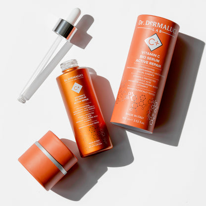 Sérum Facial con Vitamina C Protegida, Ácido Ferúlico y Ácido Hialurónico de Alto y Bajo Peso Molecular